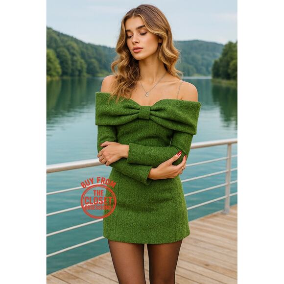 ZARA BLOGGER FAVE!!! Textured Dress with Bow NWT - Picture 1 of 16